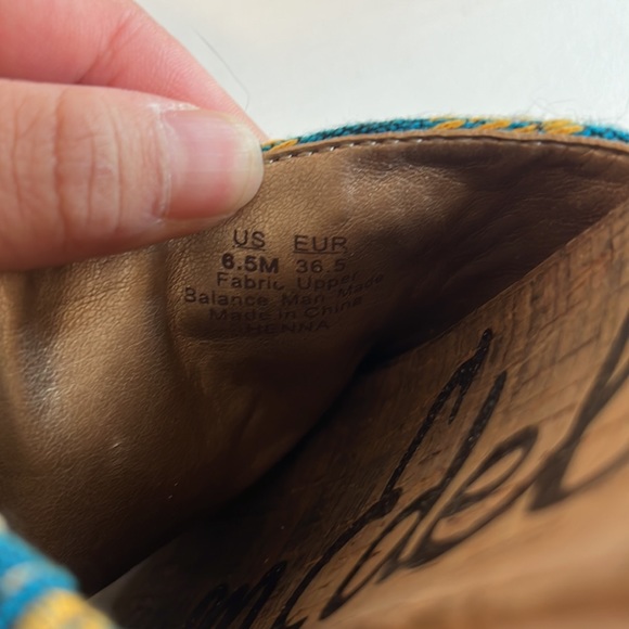 Sam Edelman Blue and Yellow Patterned Sandals - Picture 10 of 12